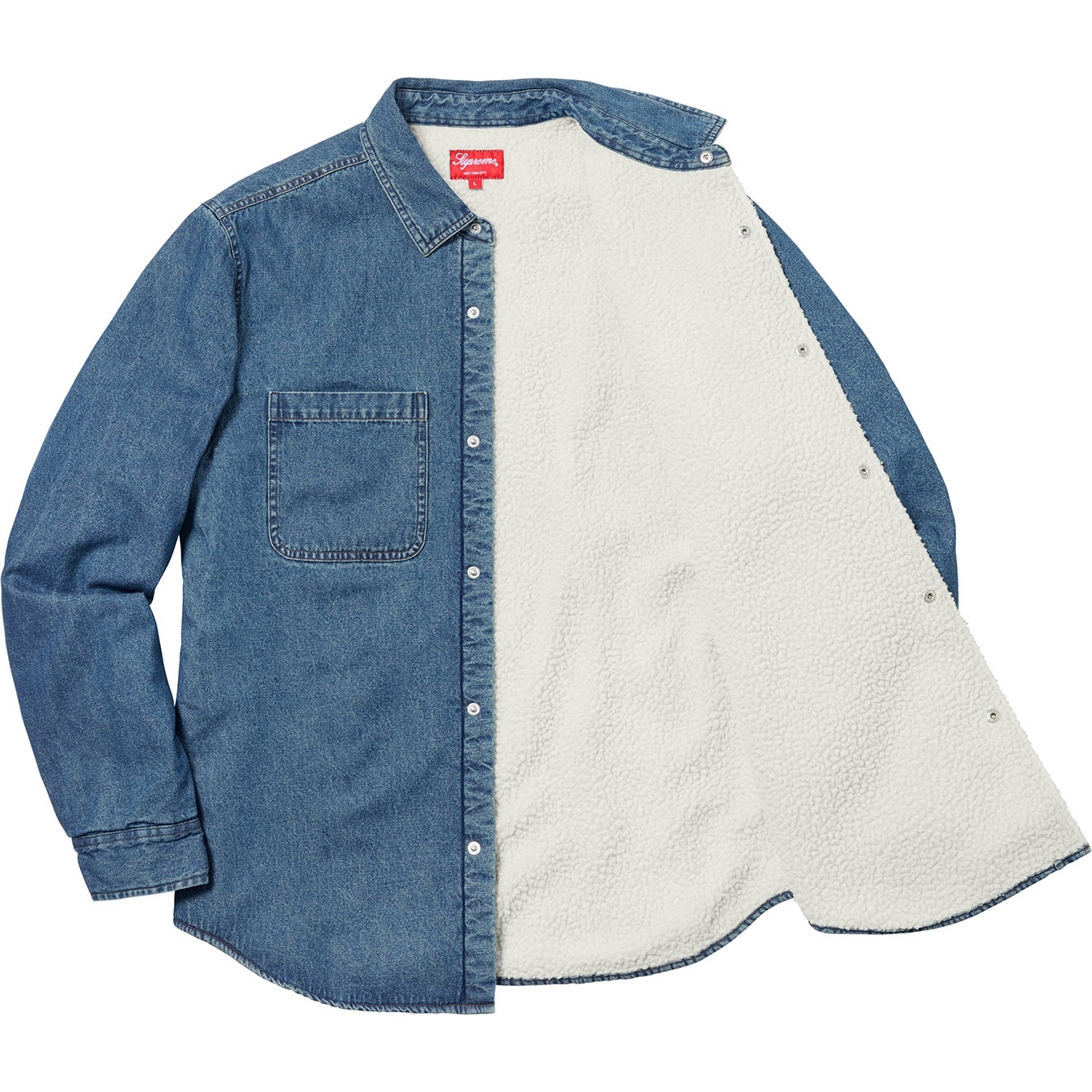 Sherpa Lined Denim Shirt view 8